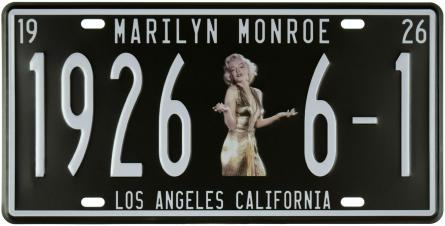 Мэрилин Монро / Marilyn Monroe (1926 6-1) (ms-001117) Металлическая табличка - 15x30см