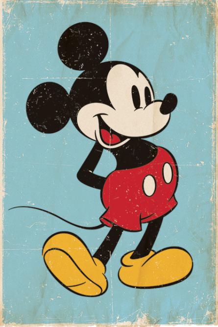 Міккі Маус (Ретро) / Mickey Mouse (Retro) (ps-00158) Постер/Плакат - Стандартний (61x91.5см)