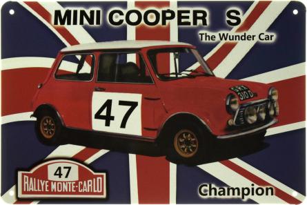 Mini Cooper S (Union Jack) (ms-001307) Металлическая табличка - 20x30см