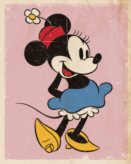 Минни Маус (Ретро) / Minnie Mouse (Retro) (ps-001508) Постер/Плакат - Мини (40x50см)