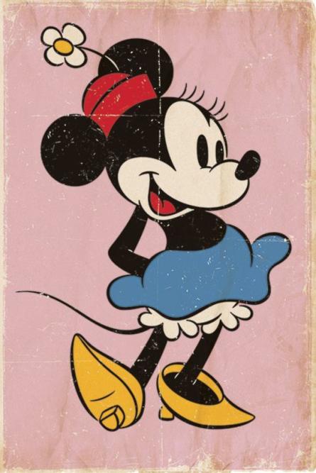 Минни Маус (Ретро) / Minnie Mouse (Retro) (ps-00159) Постер/Плакат - Стандартный (61x91.5см)