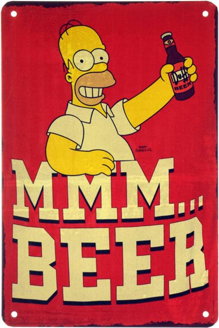 Mmm... Beer (ms-002749) Металлическая табличка - 20x30см
