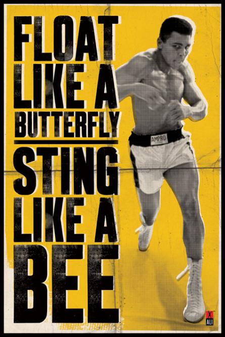 Мухаммед Али (Порхай Как Бабочка) / Muhammad Ali (Float Like a Butterfly) (ps-00336) Постер/Плакат - Стандартный (61x91.5см)