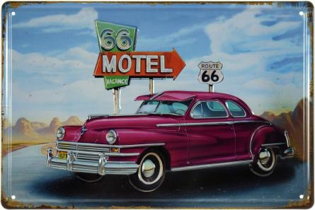 Motel 66 (Route 66) (ms-001818) Металева табличка - 20x30см