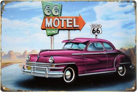 Motel 66 (Route 66) (ms-001984) Металева табличка - 20x30см