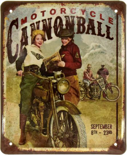 Motorcycle Cannonball (September) (ms-002376) Металлическая табличка - 18x22см