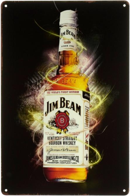Jim Beam With Label (Magic) (ms-001003) Металлическая табличка - 20x30см
