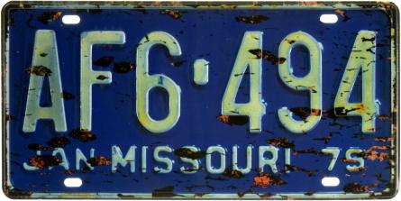 Миссури / Missouri (AF6 494) (ms-001202) Металлическая табличка - 15x30см