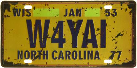 Північна Кароліна / North Carolina (W4YAI) (ms-001208) Металева табличка - 15x30см
