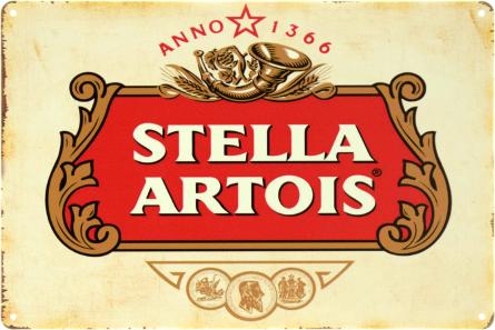 Stella Artois (Anno 1366) (ms-001963) Металлическая табличка - 20x30см