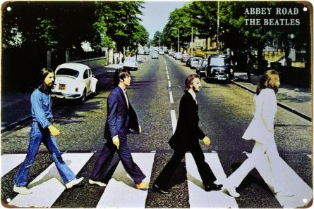 The Beatles (Еббі-Роуд) (ms-00401) Металева табличка - 20x30см