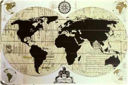 Карта Світу 1815 (ms-00490) Металева табличка - 20x30см