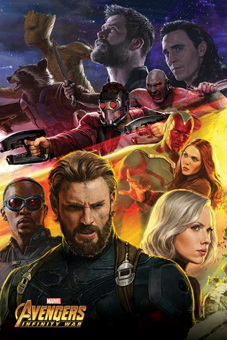 Мстители: Война Бесконечности (Капитан Америка) / Avengers: Infinity War (Captain America) (ps-00753) Постер/Плакат - Стандартный (61x91.5см)