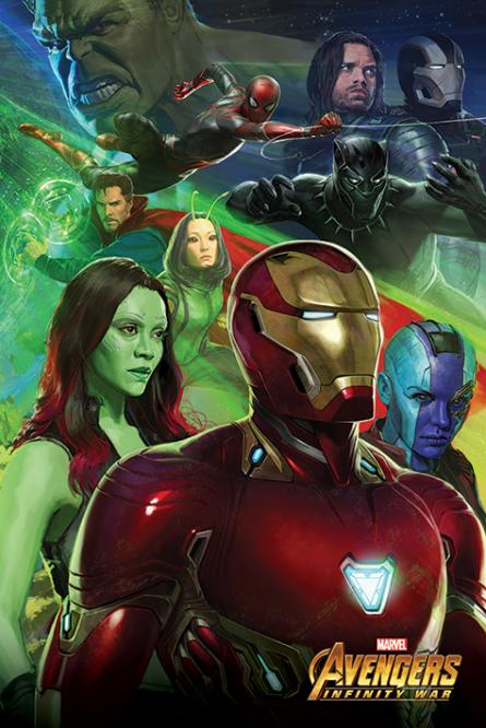 Мстители: Война Бесконечности (Железный Человек) / Avengers: Infinity War (Iron Man) (ps-00754) Постер/Плакат - Стандартный (61x91.5см)