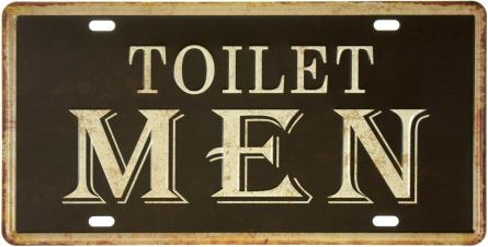 Мужской Туалет / Toilet Men (ms-00885) Металлическая табличка - 15x30см