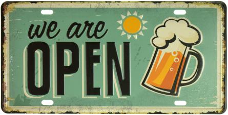 Ми Відчинені (Пиво) / We Are Open (Beer) (ms-001109) Металева табличка - 15x30см