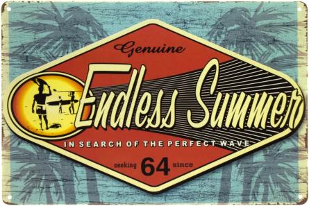 Настоящее Бесконечное Лето / Genuine Endless Summer (ms-003180) Металлическая табличка - 20x30см
