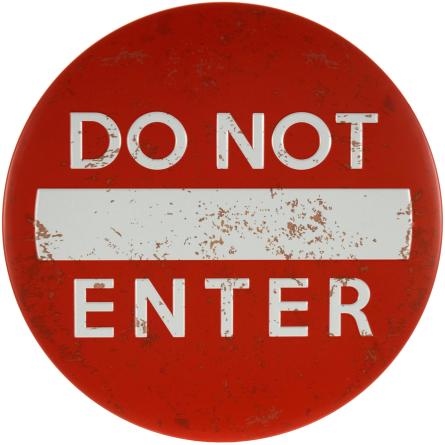 Не Входить / Do Not Enter (ms-001355) Металлическая табличка - 30см (круглая)
