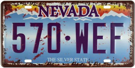 Невада / Nevada (570 WEF) (ms-001144) Металлическая табличка - 15x30см