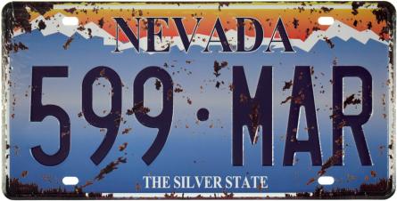 Невада / Nevada (599 MAR) (ms-001565) Металлическая табличка - 15x30см