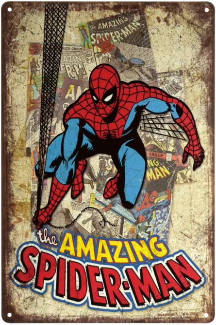 Невероятный Человек-Паук (В Прыжке) / The Amazing Spider-Man (ms-003139) Металлическая табличка - 20x30см