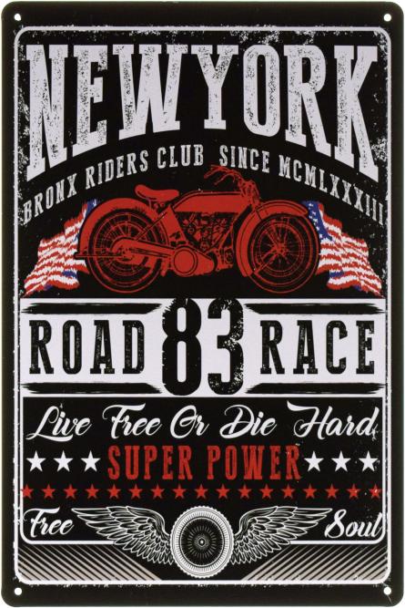 New York (Road Race Superpower) (ms-002306) Металлическая табличка - 20x30см