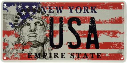 New York USA Empire State (ms-002649) Металева табличка - 15x30см