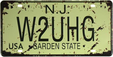 Нью-Джерси / New Jersey (W2UHG) (ms-001205) Металлическая табличка - 15x30см