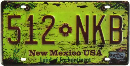 Нью-Мексико / New Mexico (512 NKB) (ms-001213) Металлическая табличка - 15x30см