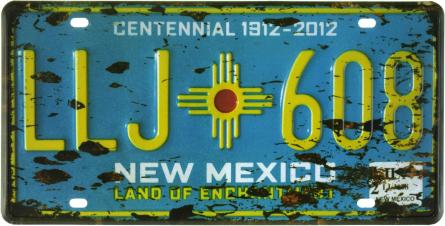 Нью-Мексико / New Mexico (LLJ 608) (ms-001563) Металлическая табличка - 15x30см