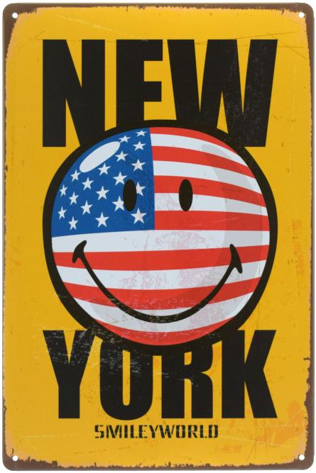 Нью-Йорк (Світ Cмайліков) (ms-00592) Металева табличка - 20x30см
