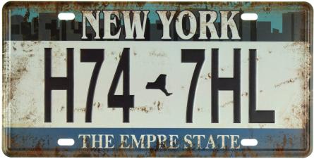 Нью-Йорк / New York (H74 7HL) (ms-001099) Металева табличка - 15x30см
