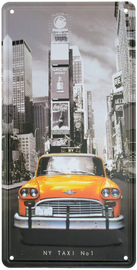 Нью-Йорк / New York (Taxi No1) (ms-001218) Металлическая табличка - 15x30см