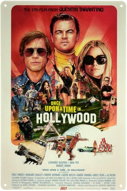 Однажды В Голливуде / Once Upon A Time in Hollywood (ms-003129) Металлическая табличка - 20x30см