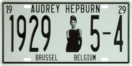 Одри Хепберн / Audrey Hepburn (1929) (ms-001863) Металлическая табличка - 15x30см