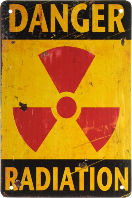 Опасная Радиация / Danger Radiation (ms-001940) Металлическая табличка - 20x30см