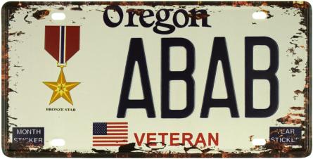 Орегон / Oregon (ABAB) (ms-001152) Металева табличка - 15x30см
