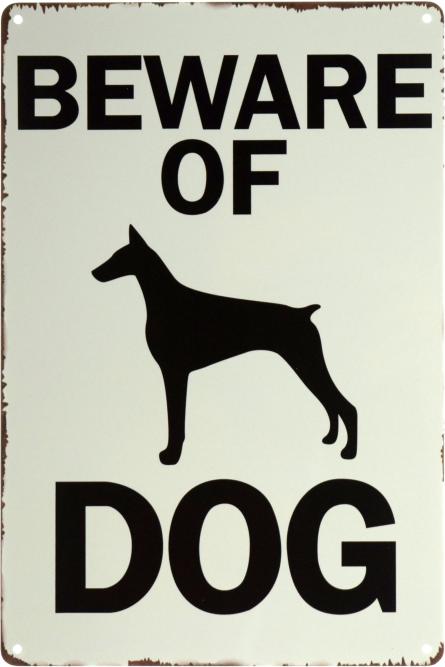 Осторожно Собака / Beware Of Dog (ms-001979) Металлическая табличка - 20x30см