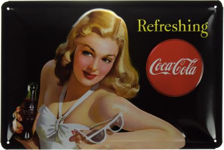 Освежающая Кока-Кола / Refreshing Coca-Cola (ms-001027) Металлическая табличка - 20x30см