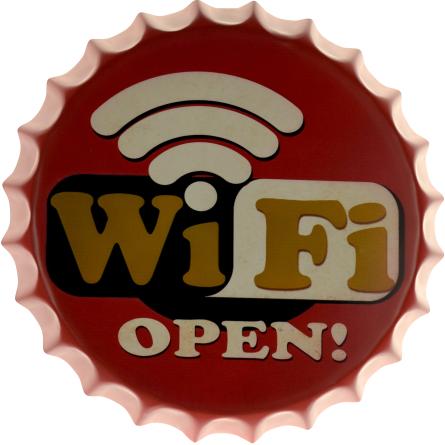 Открытый Wi-Fi / Open Wi-Fi! (ms-002031) Металлическая табличка - 35см (кришка)
