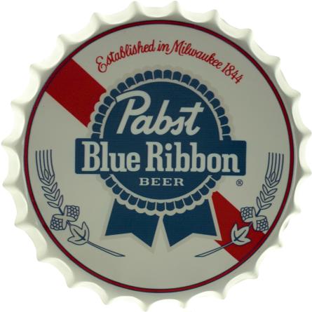 Pabst Blue Ribbon (Logo) (ms-001714) Металлическая табличка - 35см (кришка)