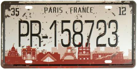 Париж, Франция / Paris, France (PR-158723) (ms-001113) Металлическая табличка - 15x30см