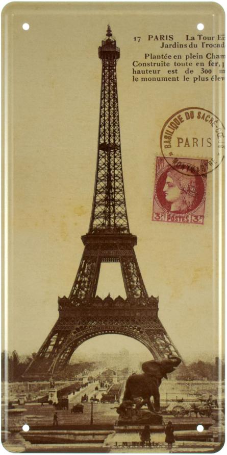 Париж (Ретро) (ms-002967) Металева табличка - 15x30см