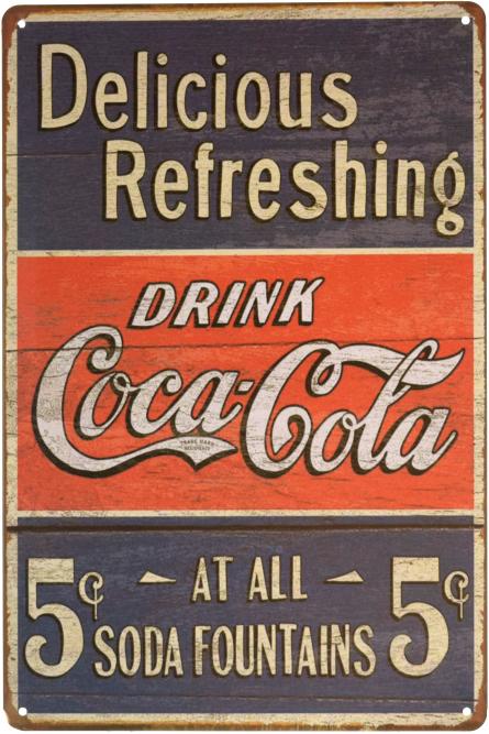Пийте Кока-Колу / Drink Coca-Cola (ms-001243) Металева табличка - 20x30см