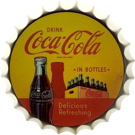 Пийте Кока-Колу В Пляшках / Drink Coca-Cola In Bottles (ms-002935) Металева табличка - 35см (кришка)