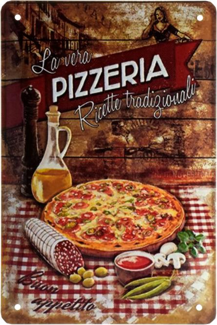 Пиццерия / Pizzeria Buon Appetito (ms-003148) Металлическая табличка - 20x30см