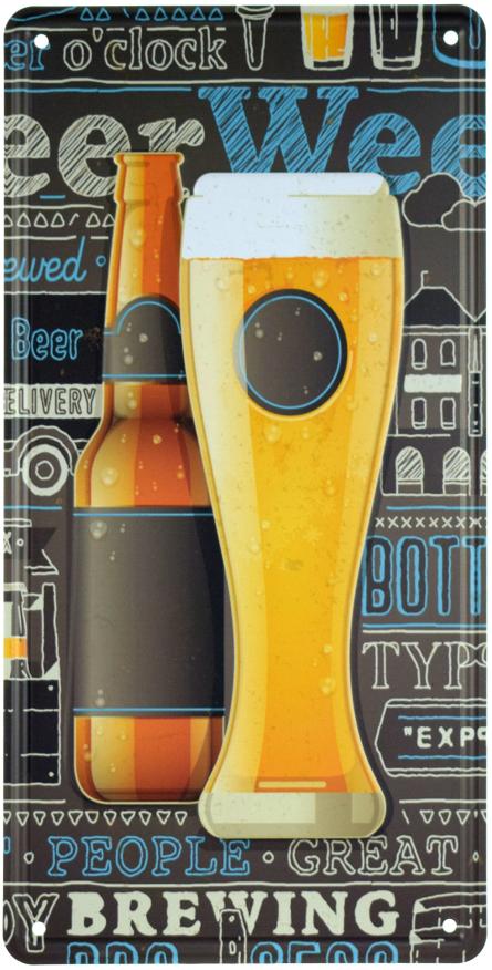 Пивная Неделя / Beer Week (ms-001231) Металлическая табличка - 15x30см