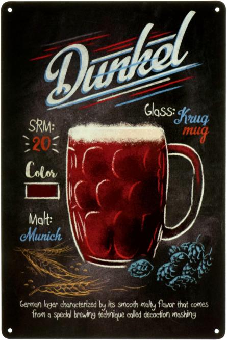 Пиво Дункель / Beer Dunkel (ms-003033) Металлическая табличка - 20x30см