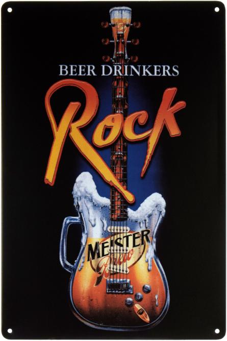 Пиво И Рок / Beer And Rock (ms-00622) Металлическая табличка - 20x30см