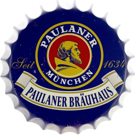 Пиво Paulaner Brauhaus (ms-002931) Металлическая табличка - 35см (кришка)